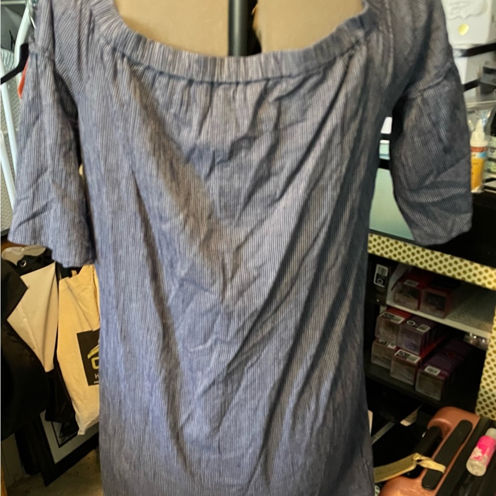 Madewell Blue and White Striped Mini Dress